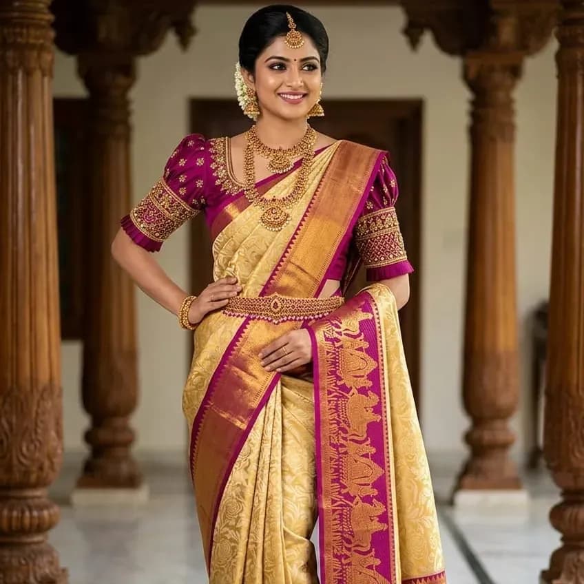 Bridal tissue Anega sarees